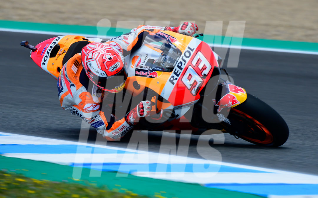 Jerez: el Campéon del Mundo de MotoGP con «las alas mojadas»