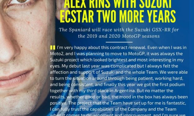 RINS correrÁ con el equipo Suzuki ECSTAR por dos años más