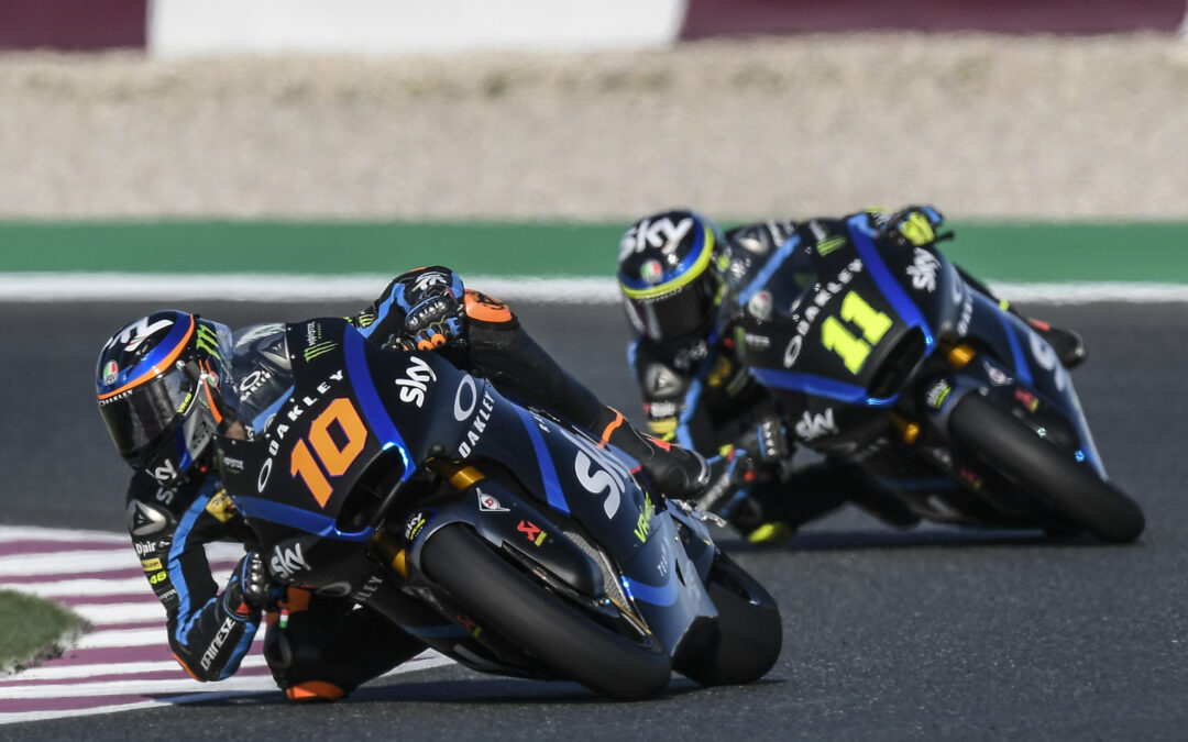El Sky Racing Team VR46 cierra la pretemporada de Moto2 y Moto3 en Losail