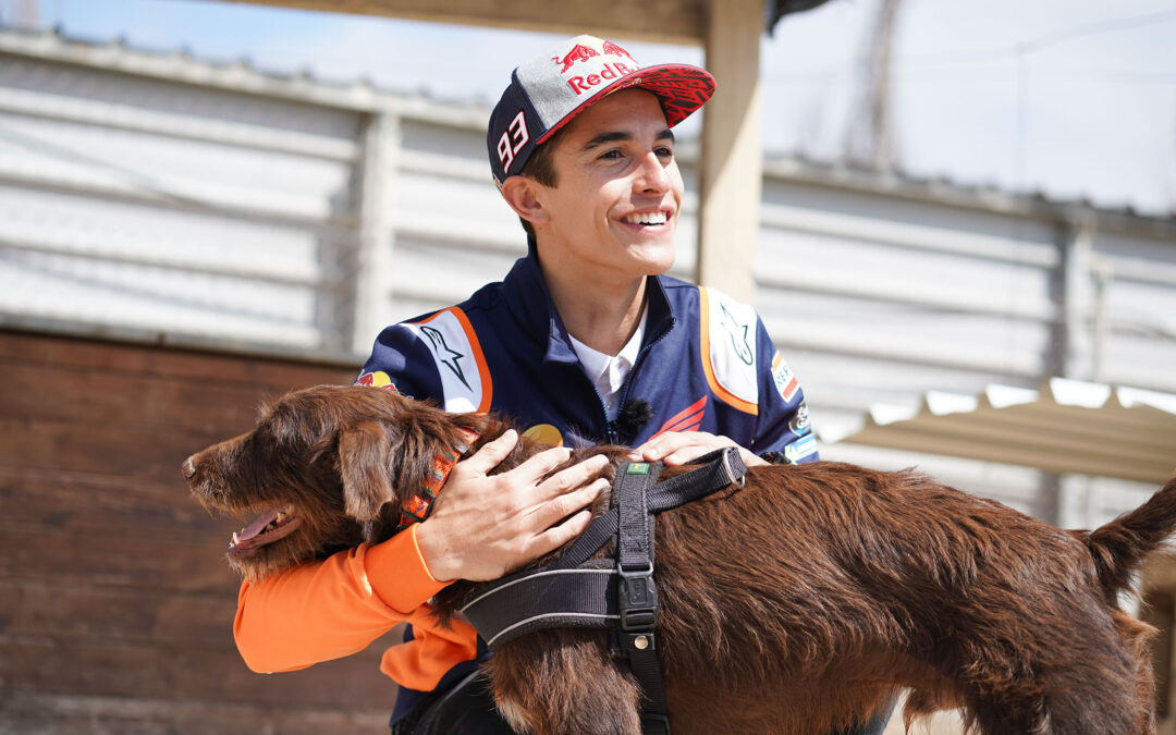 Marc Márquez conoce a su tocayo perruno