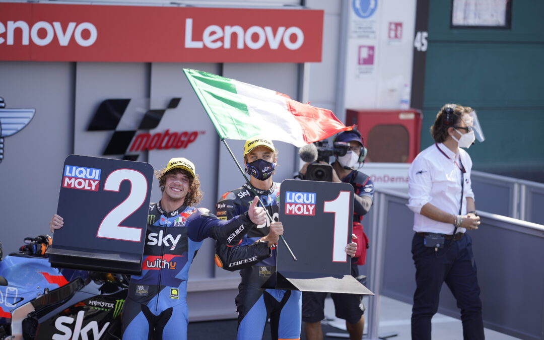 Luca Marini y Marco Bezzecchi (Sky Racing Team VR46) vencedores en Misano
