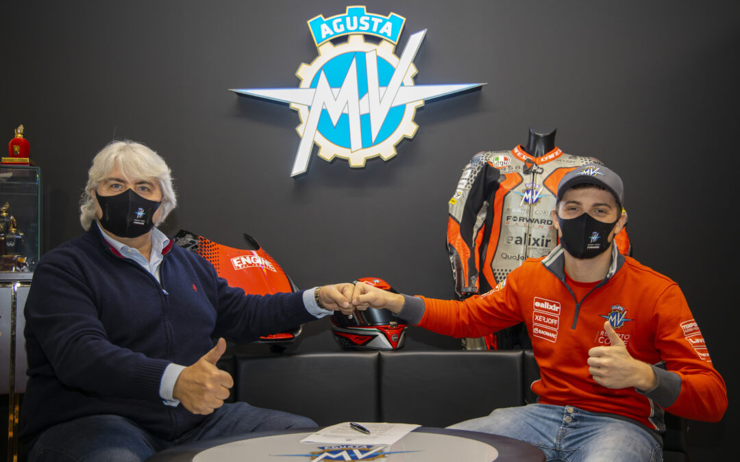 TOMMASO MARCON JUNTO A CORSI Y BALDASSARRI EN 2021 CON MV AGUSTA FORWARD RACING TEAM