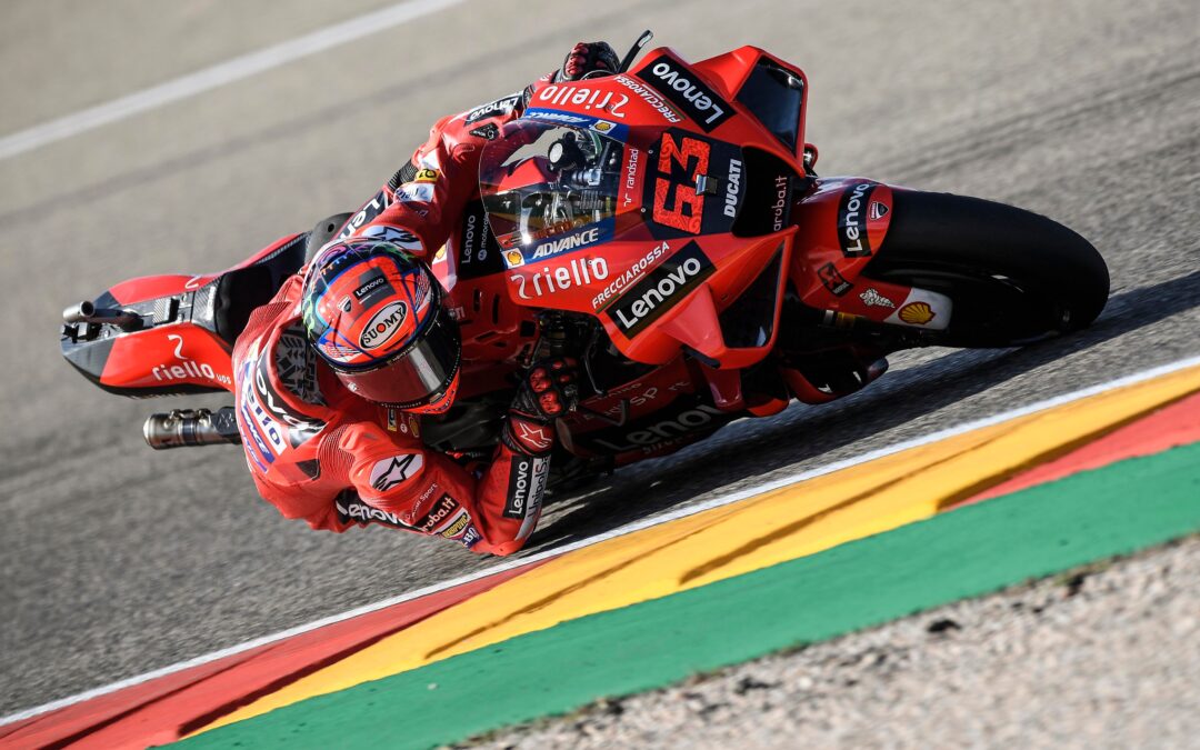 Bagnaia y Miller, primero y segundo para el Ducati Lenovo Team en la clasificación de Aragón