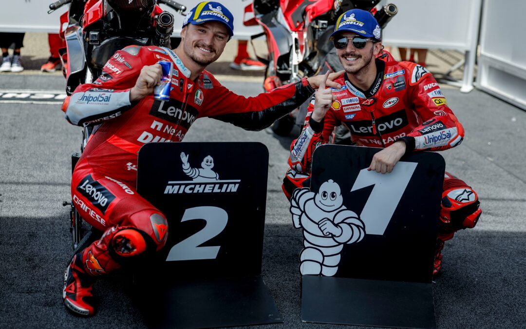 Doblete del Ducati Lenovo Team en la clasificación del GP de Francia. Bagnaia firma una pole position de récord por delante de Miller