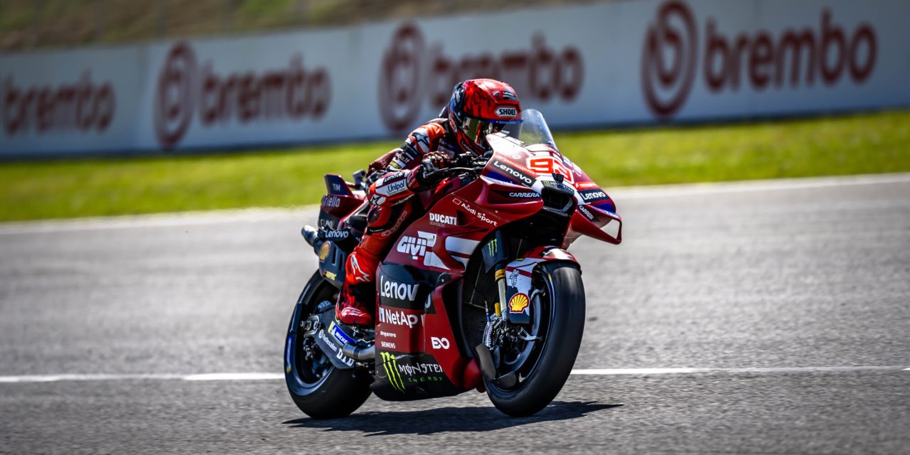 Marc Márquez y el Ducati Lenovo Team logran un heroico quinto puesto en la Sprint de Mugello. Bagnaia, séptimo remontando