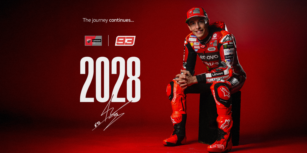 Útima hora: È ROSSO! Marc Márquez renueva con el Ducati Lenovo Team para las temporadas 2027 y 2028