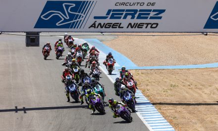 Carlos Cano y Yaroslav Karpushin , Lorenzo Pritelli y Mateo Marulanda , Milan Pawelec  y Jacobo Hinojosa e vencedores hoy en Jerez en el FIM MotoJunior World Championship