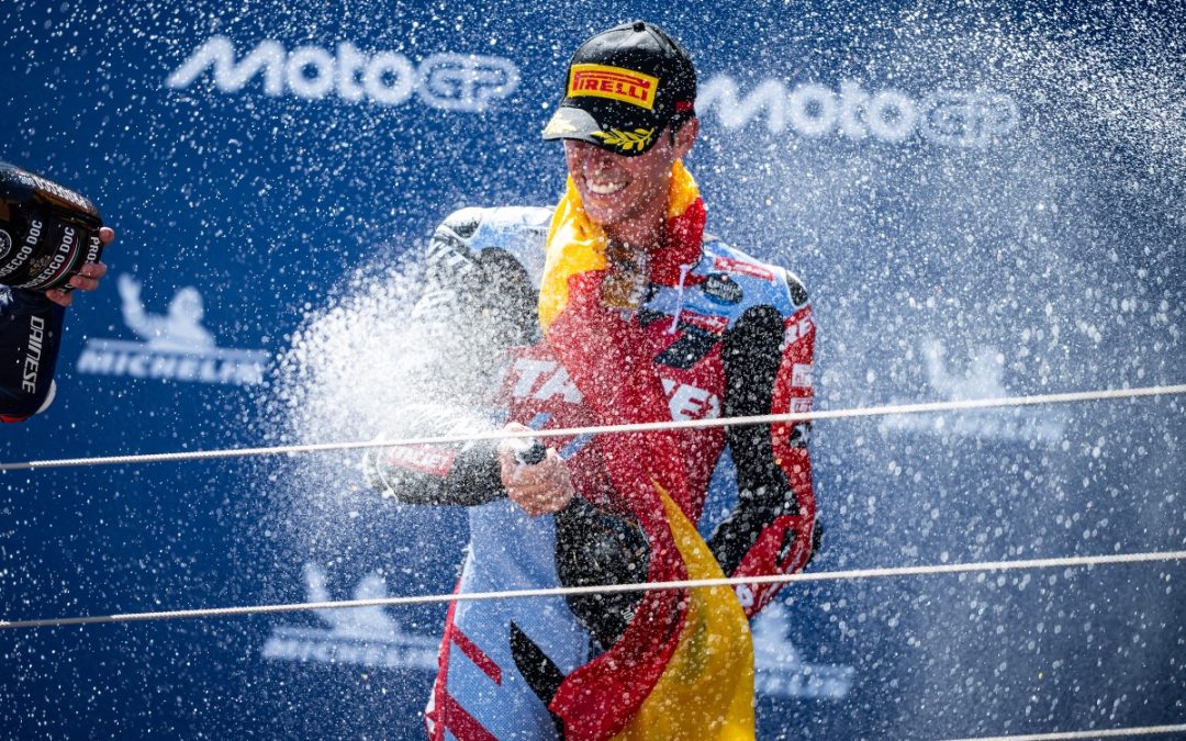 LÓPEZ DOMINA EL GP DE ARAGÓN Y DEVUELVE A ITALJET GRESINI MOTO2 A LO MÁS ALTO DEL PODIO